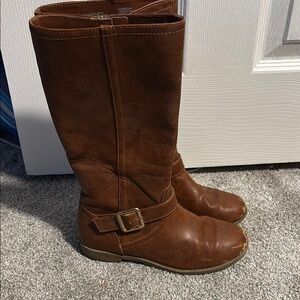 Brown Leather Knee-High Boots